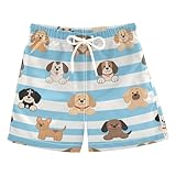 sanluoli Blau-weiß gestreifte Hunde-Badehose für Jungen, Teenager, Schwimmanzug, leicht, mit...