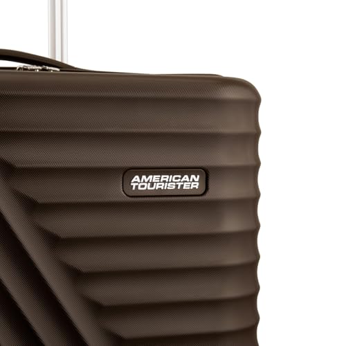 Image of American Tourister Travix | Check-in Trolley Bag (67 cm) | 360 8 Wheel Travel Luggage | Hard Case Polycarbonate Suitcase | Recessed Combination Lock | Coffee