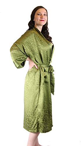 Nyteez Men's Silk Robe Kimono Long Bathrobe Lightweight Luxury3