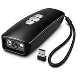 LOXS Lector codigo de Barras inalambrico 1D y Lector QR 2D para TPV y almacen – escaner codigo de Barras inalambrico Bluetooth USB 2.4GHz – Lector codigo Barras Android iOS Windows