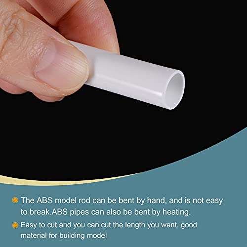 Image of MECCANIXITY Plastic Model Tube ABS Round Tube 3 /8 inch OD 10 inch White Easy Processing for Architectural Model Making DIY 3 Pack