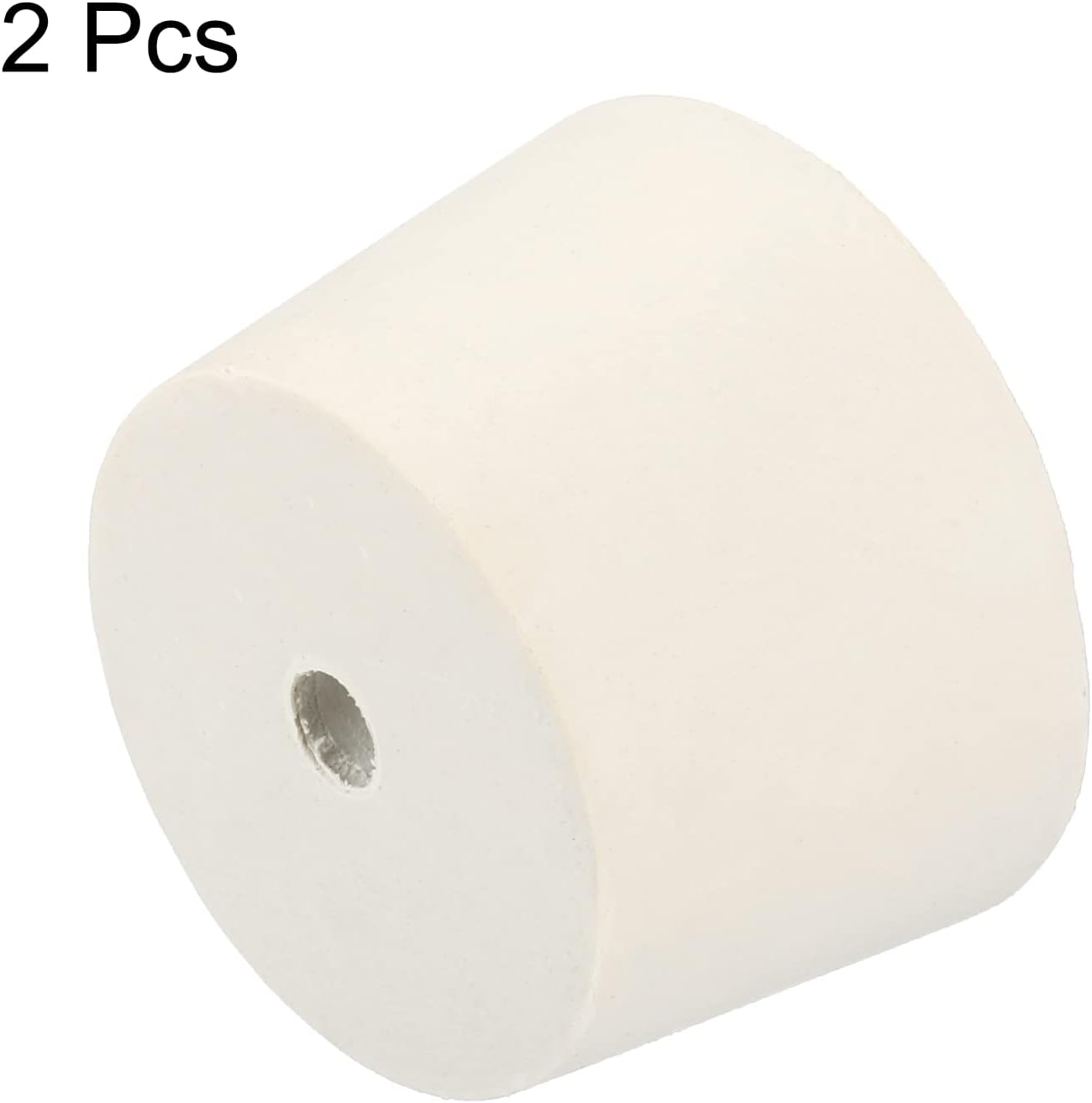 VermiS Solid Rubber Stoppers Rubber Tapered Plug 43mm to 50mm with 8mm Hole Test Tubes Bungs Stopper White for Lab Home 2 Pieces (Size : 43mm to 50mm)