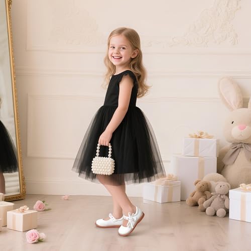 Image of GINFIVE Toddler Girls Dress Shoes Little Kids Flats School Mary Janes Shoes