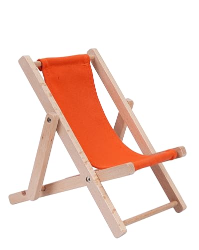 Handy-Ständer Aus Holz & Baumwolle – Stylischer Stuhl-Design-Ständer Für Smartphones Bis 5,5 Zoll (beige)