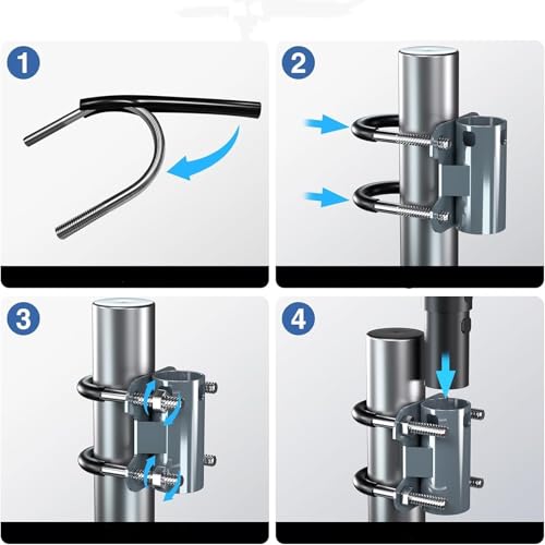 Starlink Halterung Starlink Bowl Mount Antennenmast-Rohrhalterung Verstellbarer U-förmiger Starlink-Halterungsadapter Antennenhalterung für Starlink Satellitenantennen-Montagesystem für V2-Rohrdur