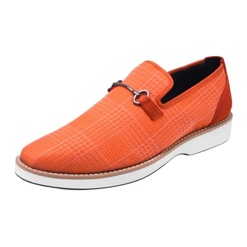 Image of LIBERTYZENO Mens Tuxedo Canvas Textile and Suede Leather Noble Loafers and Slip On Wedding Party Shoes for Easter Gift