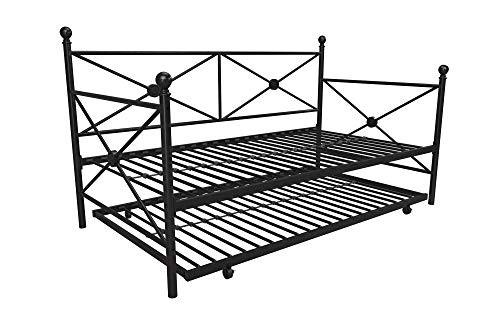 Dhp Lina Metal Daybed With Trundle, Twin Size Sofa Bed Frame, Black #TOP5