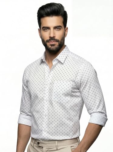 Image of Amazon Brand - INKAST Men's Printed Cotton Shirt | Full Sleeve | Regular Fit | Comfortable Formal Stylish Shirt for Men | Man Shirts for Professional Look