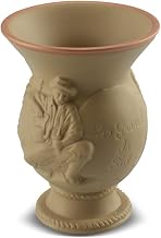 Cuia de Cerâmica Rio Grande do Sul, Com Relevo Alto, Borda Dourada, 280ml, Ocre, Mondoceram