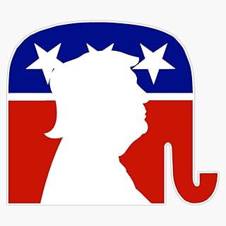 President Trump & The Republican Elephant Symbol Sticker Vinyl Decal Bumper Sticker 5"