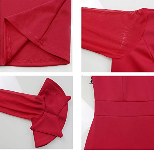 Vestido colado ao corpo feminino plus size – vestido longo sexy de malha de manga comprida com tromp