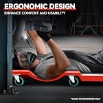 Auto Dynasty 40 in Low-Profile Car Rolling Mechanic Creeper, w/LED, Red - Image 5