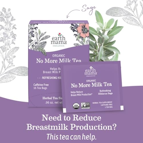 Earth Mama 72GG No More Milk Tea | Organic Herbal Tea Bags To Reduce Breast Milk Production thumb #9