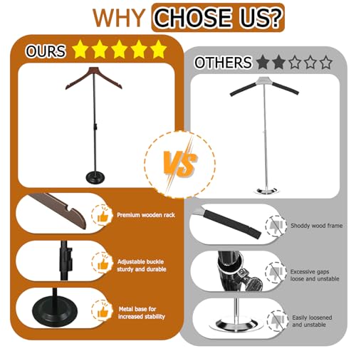 2Pcs 21-36Inch Adjustable T Shirt Display Stand for Vendors,Portable Letterman Jacket Display Stand , Clothing Display Stand,Hanger Shoulder Racks Display for Shirts,Jackets,Coat Retail(Black)