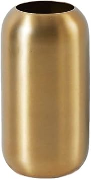 Serene Spaces Living Matte Gold Floral Capsule Vase, Stylish Flower Vases for Centerpieces at Weddings, Party Tables, Dining or Coffee Table, Thanksgiving, Fall Decor, 5.5" Tall & 2.75" Diameter