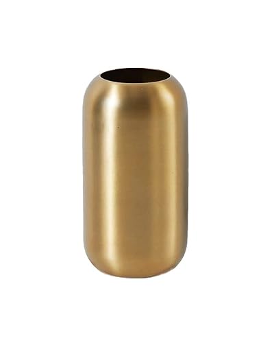 Serene Spaces Living Matte Gold Floral Capsule Vase, Stylish Flower