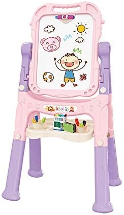 Kids Double Sided Art Easel Magnetic Drawing Board 360° Rotating Whiteboard Chalkboard Learning Educational Toys for Children Toddlers