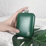 Portmaxi Hip Flask For Liquor With Funnel, 6 Oz 100%Leak Proof Stainless Steel Drinking Flask For Woman /Man, Non-Rust Pocket Flask, Couple Gift For Valentine's Day, Wedding (Green)