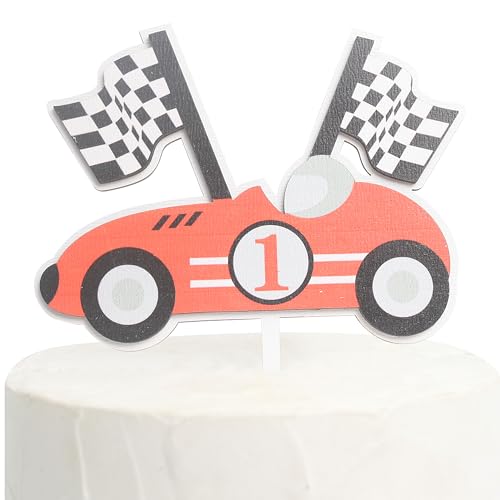 Fast One Wooden Baby First Birthday Cake Topper,One Year Old Race Car Birthday Cake Topper,Boys 1st Birthday Racing Theme Cake Topper,Race Car Cake Decorations,One Year Anniversary Wooden Cake Topper by BOOMPA - Used condition - US$7.07