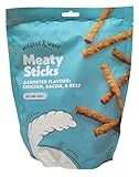 Wiggles & Wags Meaty Sticks Assorted Chicken, Bacon and Beef Flavor Dog Treats, 1 Pound Bag