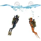 XMHBG 2 Pack Aquarium Diver Ornaments - Floating Fish Tank Decorations for Creative Marine Landscaping for All Fish Tanks (Little Diver...