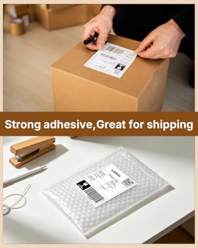 Image of Rongta Fanfold 4x6 Direct Thermal Labels, Perforated Shipping Label Printer Paper for Lable Printers, Clear Printing and Strong Adhesive (White 4x6, 1 Stacks | 500 Labels)