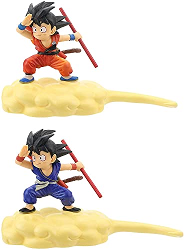 WSJYP Dragon Ball Sangoku Enfance Anime Collection, Figurine Tight Modèle de Caractère Nuage Jouets Poupée, Cadeau pour Enfants 14cm (Rouge),Bleu Cover