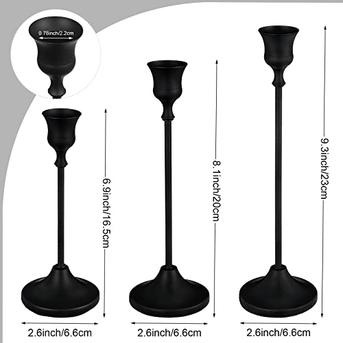 Patelai Romantic Taper Candle Holder Table Decorative Candlestick Holders Retro Metal Candelabra Candle For Wedding Dinner Party Living Room Interior Decorating (Black),Patelai-10 #TOP2