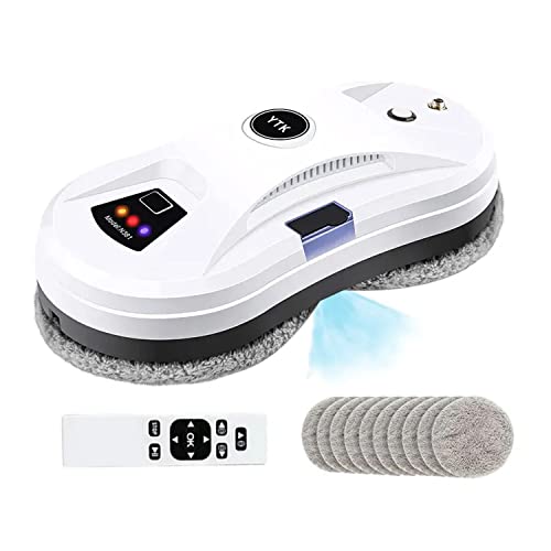 YTK Window Cleaner Robot with Ultrasonic 5600PA Auto Water Glass Cleaning Automatic Smart Robot Cleaner,Window Vacuum Cleaner with Control Windows/Tiles/Class Door Indoor Outdoor High Rise Ceilings by YTK - Used condition - CA$67.58
