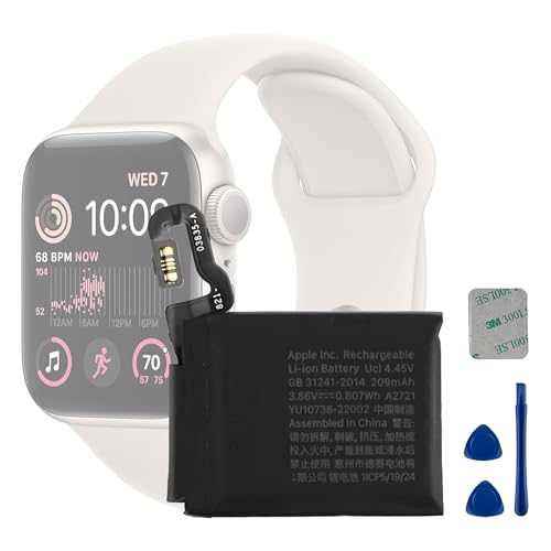 LNANMUXI A2721 3.86V 209mAh Battery, Compatible with A-pple Watch Series SE 2nd Gen 2022 40mm GPS Version,Comes with a Battery Installation Tool