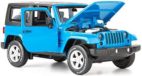 TGRCM-CZ Diecast Model Cars Toy Cars, Wrangler 1:32 Scale Alloy Pull Back Toy Car with Sound and Light Toy for Girls and Boys Kids Toys (Blue)