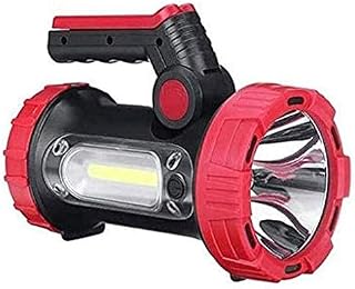GIENEX Super Bright LED Handheld Spotlight Tactical Flashlight Rechargeable 10000mAh High Lumens Bulb with USB Power Output Function, Large Heavy Duty Waterproof Marine Boat Torch Portable Lantern
