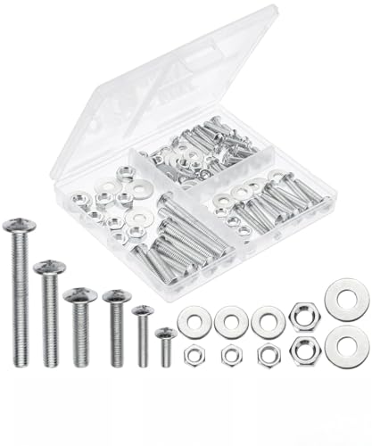 Eisbiek 113 pcs Bolts, Nuts, and Washer Assortment Kit, 113 pcs, Assorted Nuts and Bolts, Washer Kit