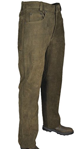 Hubertus 5 Pocket Jagd Lederhose Trapper 10451906 Oliv 315 Größe 56