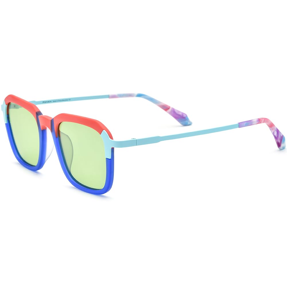 FONEXColorful Acetate Titanium Polarized Sunglasses F85786T