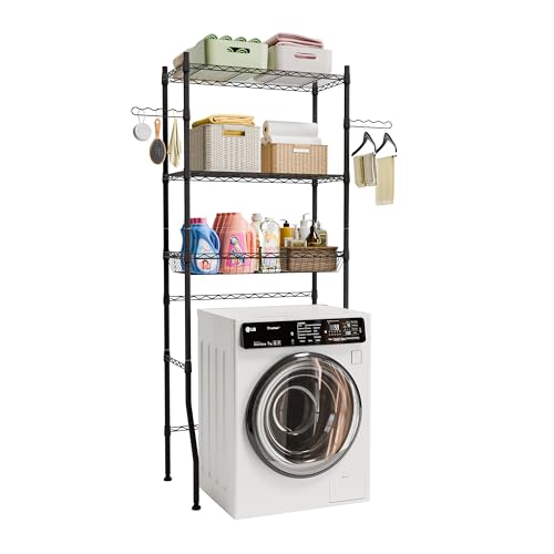 Laundry Room Storage Shelf, 3 Tier Metal Over Washer and