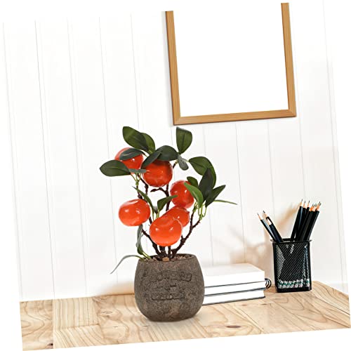 Abaodam 3Pcs Simulated Kumquat Flower Jewelry Artificial Bonsai Tree Office Decore Artificial Orange Tree Chinese Fortune Ornaments Welcoming Pine Tree Imitation Bonsai Ornaments China #TOP16