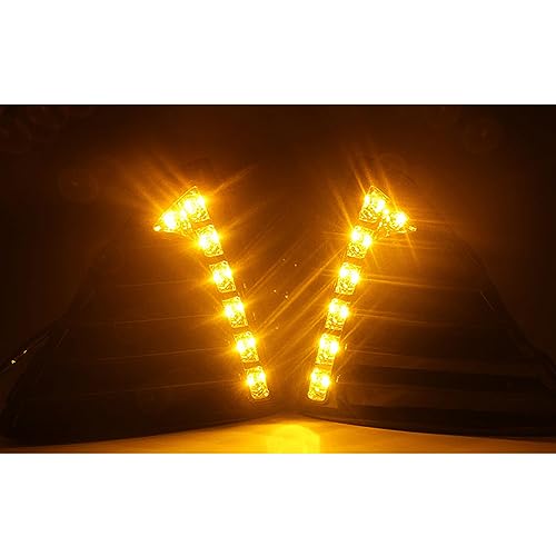 BAKUGO 2 Peças Led De Luz De Circulação Diurna Da Tampa Do Farol De Nevoeiro DRL Amarelo Luz De Sina