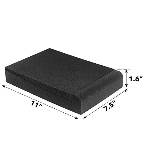 JBER 2 Pack Acoustic Isolation Pads, Studio Monitor Speaker Isolation Foam Pads, High Density Acoustic Foam Suitable for 5" Inch Speakers for Sound Improvement Prevent Vibrations - Thumbnail 2
