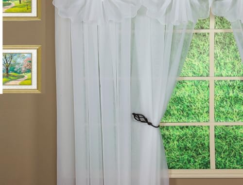 Today's Curtain Emelia Original Voile Panel 63", White, 60"W x 63"L