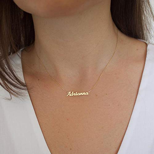 Iefshiny Princess Name Plated Necklace, Princess Necklace For Women Gold 14K Gold Plated Princess Necklace For Men Personalized Name Necklace Customized Name Necklace For Mom #TOP6