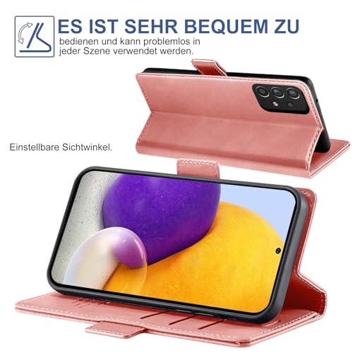 Housse Samsung Galaxy A72 en cuir synthétique rose de haute finition texturée - 5