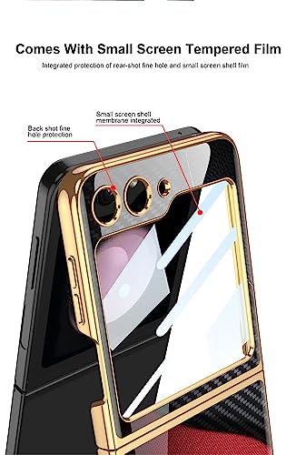Coque Galaxy Z Flip 5 fine anti rayure étui rigide crocodile noir