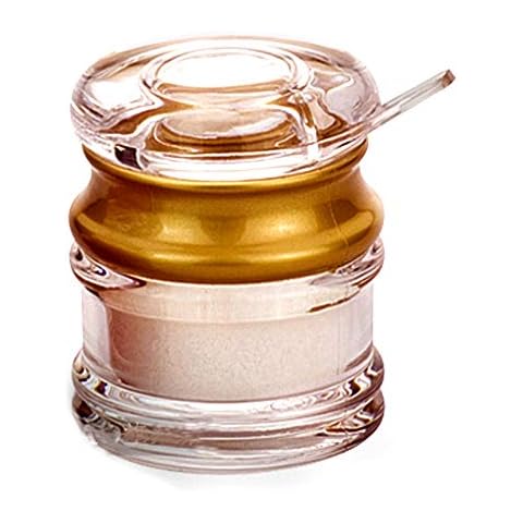 Yakri Acrylic Spice Storage Container Seasoning Jar Salt Sugar Cruet,Condiment Jars with Spoons with Spoons for Home Kitchen,Φ7.1x8.2cm,138ml YTBH-0A001 (Clear&Gold) Cover