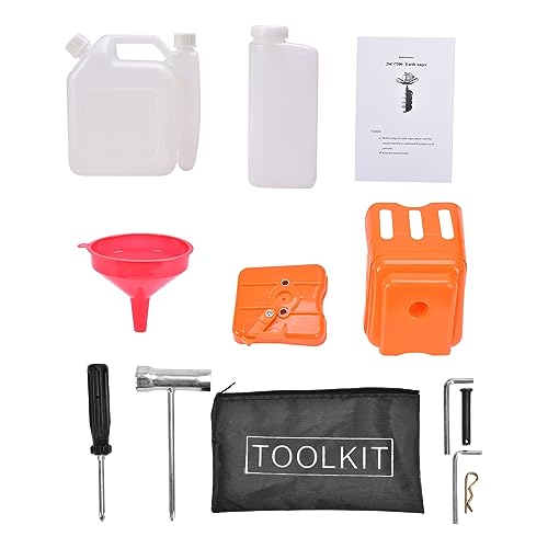 72CC Auger Post Hole Digger Gas Powered Auger with 3 Earth Drill Bits 4" & 8" & 12", 3 Extension Rods for Fence Garden Farm Plant