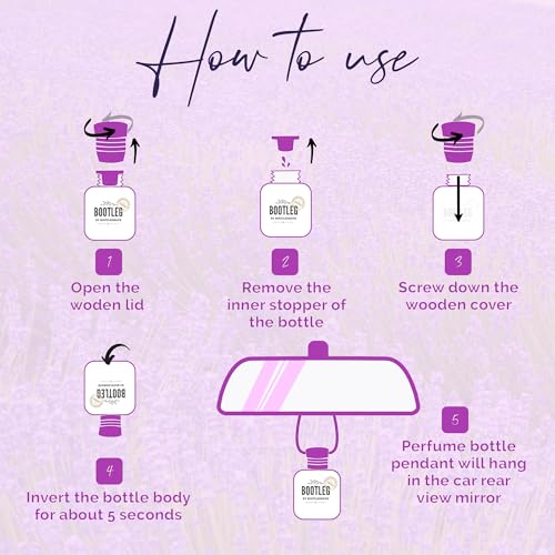 Image of Car Air Freshener Diffuser, Lavender Aromatherapy, Natural Fragrance Oil, Long Lasting, By Bootleg Collection, Made in USA