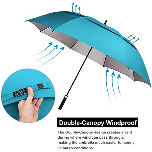 G4Free Windproof Golf Umbrella Uv Protection 54 Inch Auto Open Double Canopy Vented Sun Rain Waterproof Stick Umbrellas (Sky Blue) #TOP7