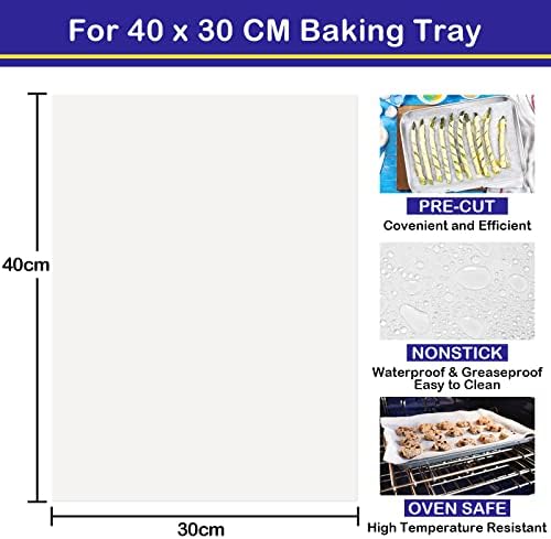 200 Pcs Baking Paper Sheet, HaWare Precut Parchment Paper for Steaming Cooking Grilling, Healthy& Non-Stick, 40x30 cm, Greaseproof Baking Paper Fit Large Oven Tray for Bread/Meat/Pizza (White)