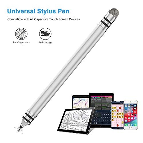 Stylus Pens, UROPHYLLA Precision Fine Point Stylus, 2 in 1 Capacitive Stylist Pens for for iPad, iPhone, Tablet, Laptops and Other Touch Screens with 7 Replacement Tips (Black/Silver)