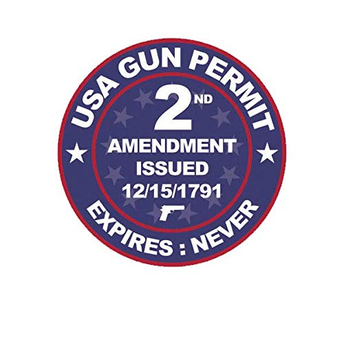 USA Gun Permit 2nd Amendment Sticker Decal Vinyl 2a Gun Rights 5